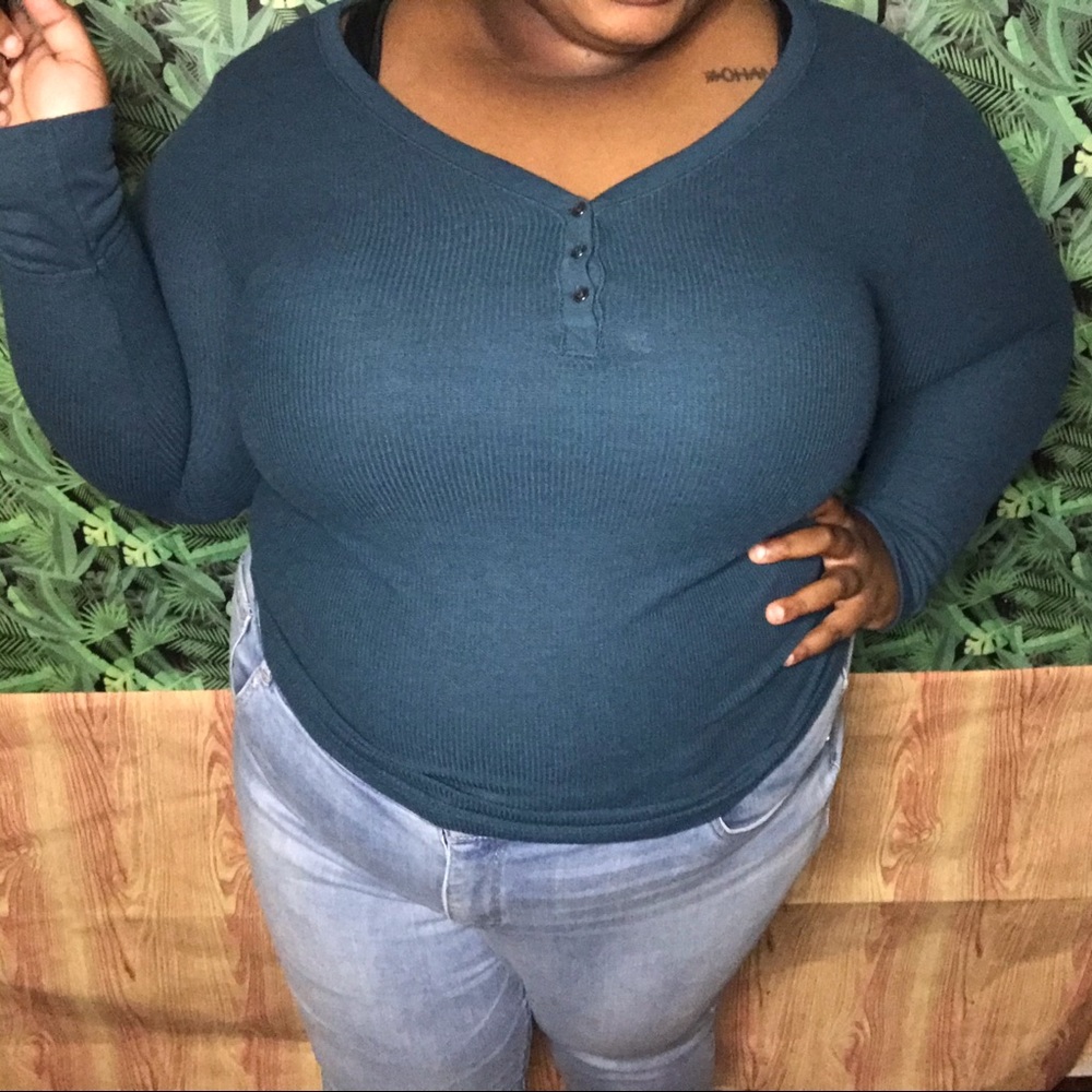 Turquoise Long Sleeve Top